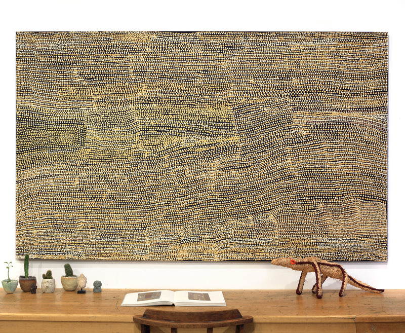 Aboriginal Artwork by Mavis Nampitjinpa Marks, Kalipinpa Water Dreaming, 198x121cm