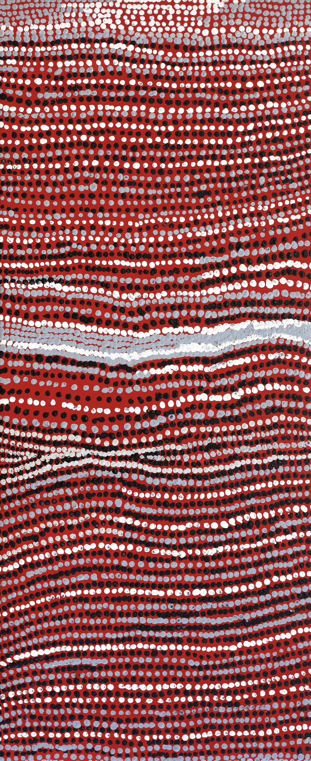 Aboriginal Artwork by Mavis Nampitjinpa Marks, Kalipinpa Water Dreaming, 96x40cm