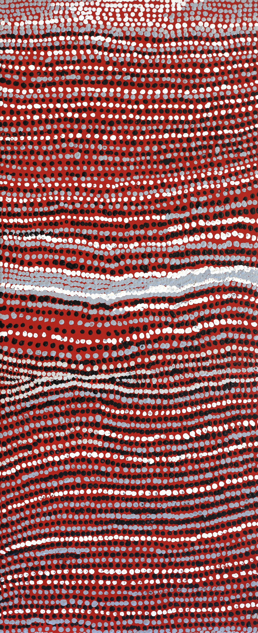 Aboriginal Artwork by Mavis Nampitjinpa Marks, Kalipinpa Water Dreaming, 96x40cm