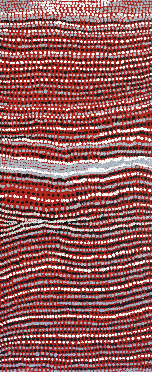 Aboriginal Art by Mavis Nampitjinpa Marks, Kalipinpa Water Dreaming, 96x40cm - ART ARK®