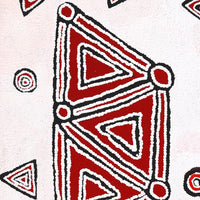 Aboriginal Artwork by Maxie Jampijinpa Pollard, Ngapa Jukurrpa (Water Dreaming) - Mikanji, 107x46cm