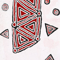Aboriginal Artwork by Maxie Jampijinpa Pollard, Ngapa Jukurrpa (Water Dreaming) - Mikanji, 107x46cm