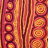 Aboriginal Artwork by Maxie Jampijinpa Pollard, Ngapa Jukurrpa (Water Dreaming) - Puyurru, 46x46cm
