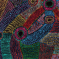 Aboriginal Artwork by Megan Nampijinpa Kantamarra, Marapinti Dreaming, 107x107cm