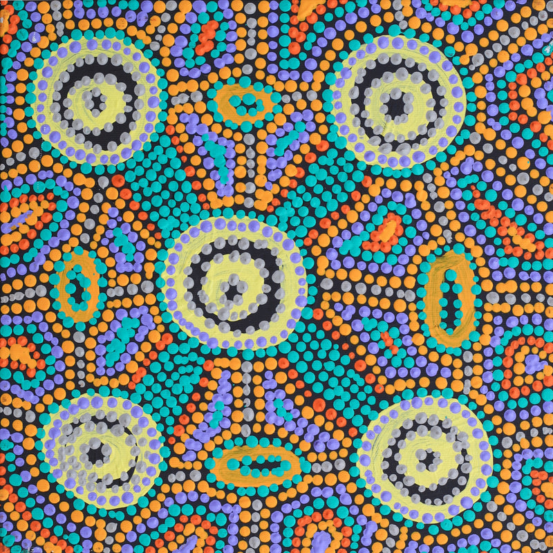 Aboriginal Artwork by Megan Nampijinpa Kantamarra, Marapinti Dreaming, 30x30cm