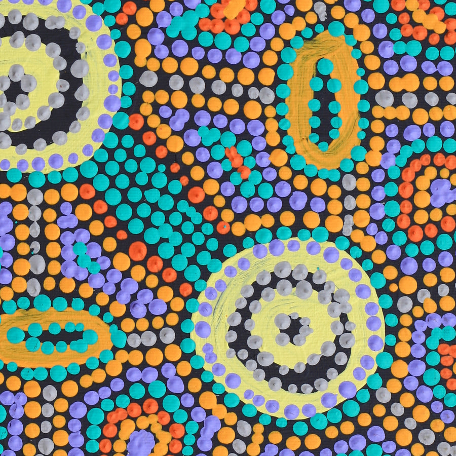 Aboriginal Artwork by Megan Nampijinpa Kantamarra, Marapinti Dreaming, 30x30cm