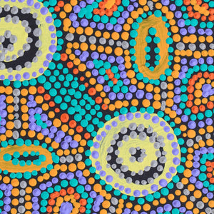 Aboriginal Artwork by Megan Nampijinpa Kantamarra, Marapinti Dreaming, 30x30cm - ART ARK®