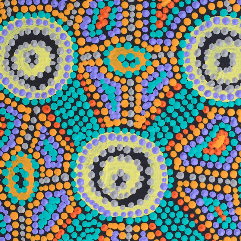Aboriginal Artwork by Megan Nampijinpa Kantamarra, Marapinti Dreaming, 30x30cm