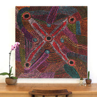 Aboriginal Artwork by Megan Nampijinpa Kantamarra, Marapinti Dreaming, 107x107cm