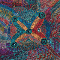 Aboriginal Artwork by Megan Nampijinpa Kantamarra, Marapinti Dreaming, 107x107cm