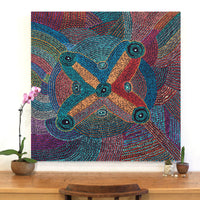 Aboriginal Artwork by Megan Nampijinpa Kantamarra, Marapinti Dreaming, 107x107cm