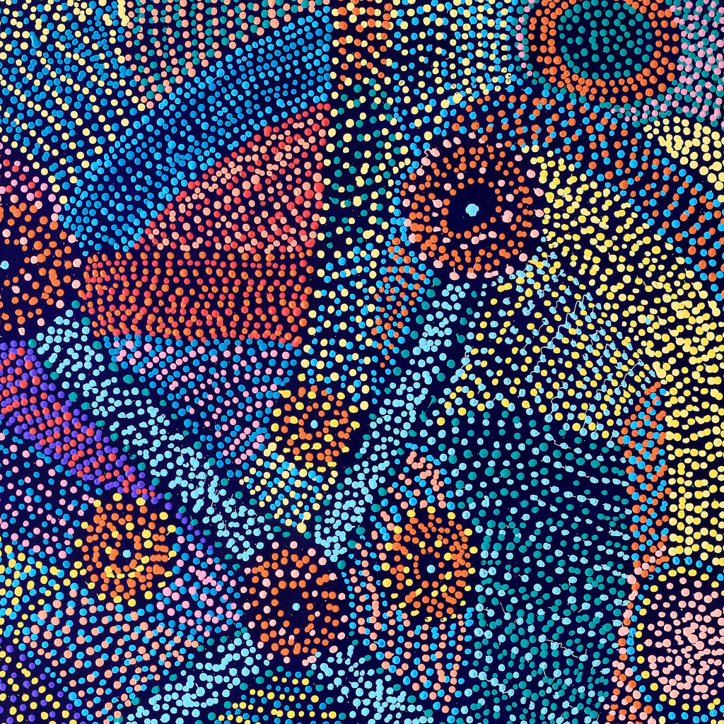 Aboriginal Artwork by Megan Nampijinpa Kantamarra, Marapinti Dreaming, 107x91cm