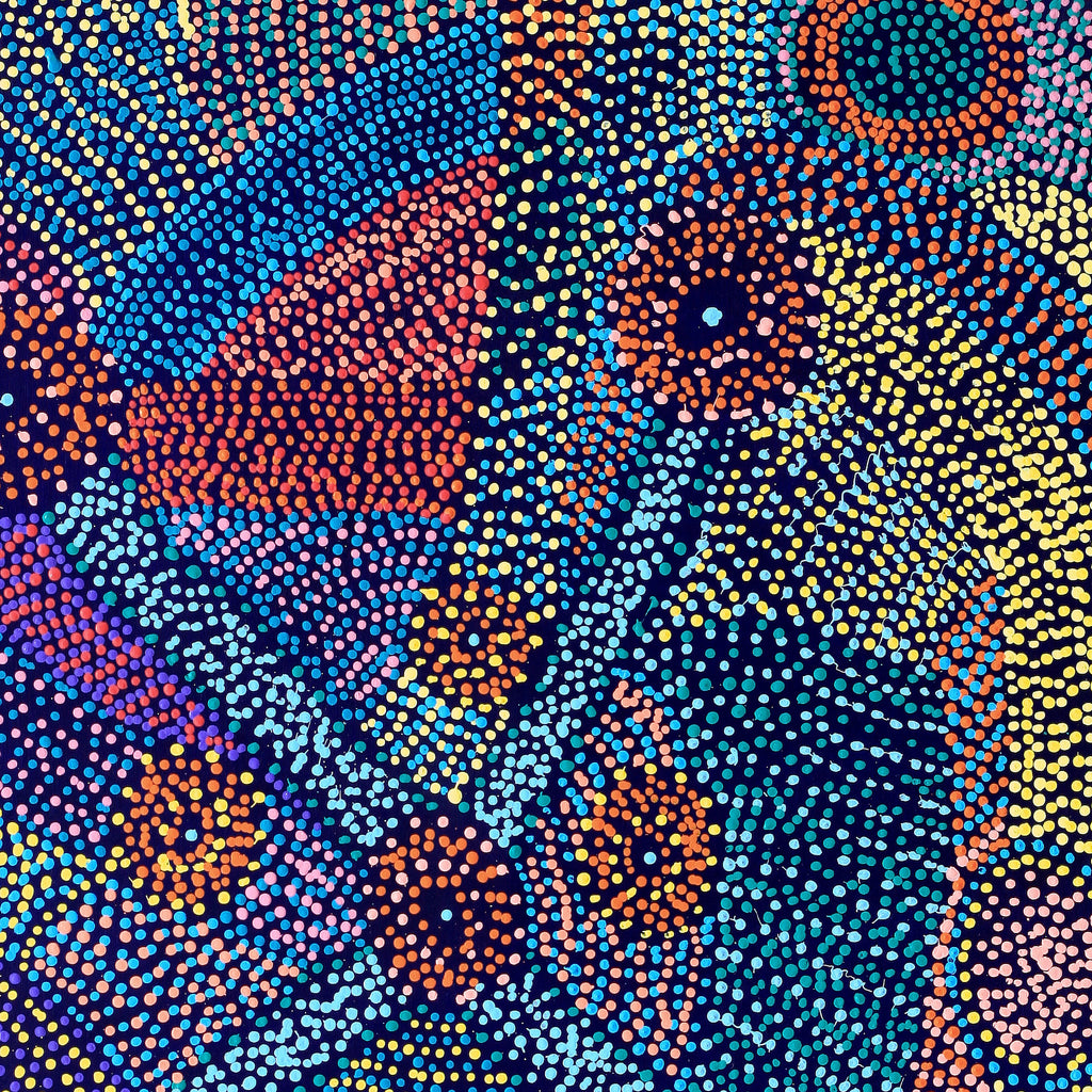 Aboriginal Artwork by Megan Nampijinpa Kantamarra, Marapinti Dreaming, 107x91cm - ART ARK®