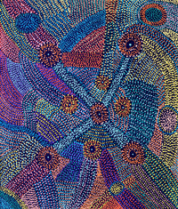 Aboriginal Artwork by Megan Nampijinpa Kantamarra, Marapinti Dreaming, 107x91cm