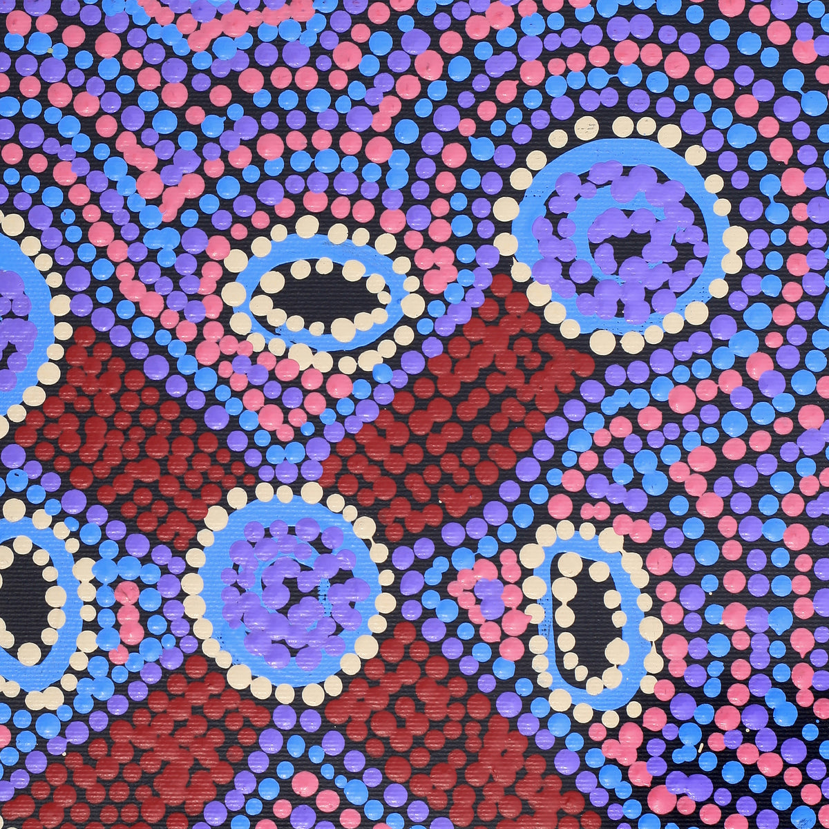 Aboriginal Artwork by Megan Nampijinpa Kantamarra, Marapinti Dreaming, 30x30cm