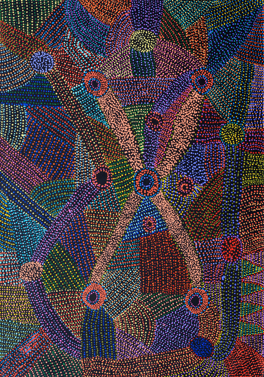 Aboriginal Artwork by Megan Nampijinpa Kantamarra, Marapinti Dreaming, 152x107cm