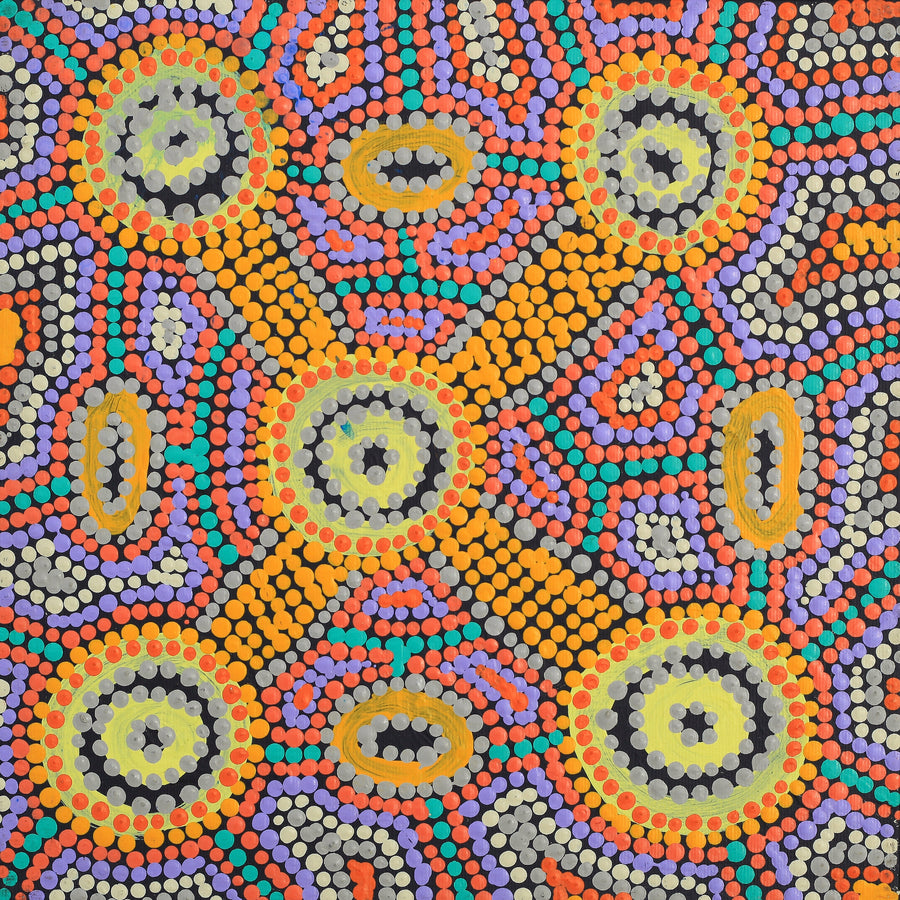 Aboriginal Artwork by Megan Nampijinpa Kantamarra, Marapinti Dreaming, 30x30cm