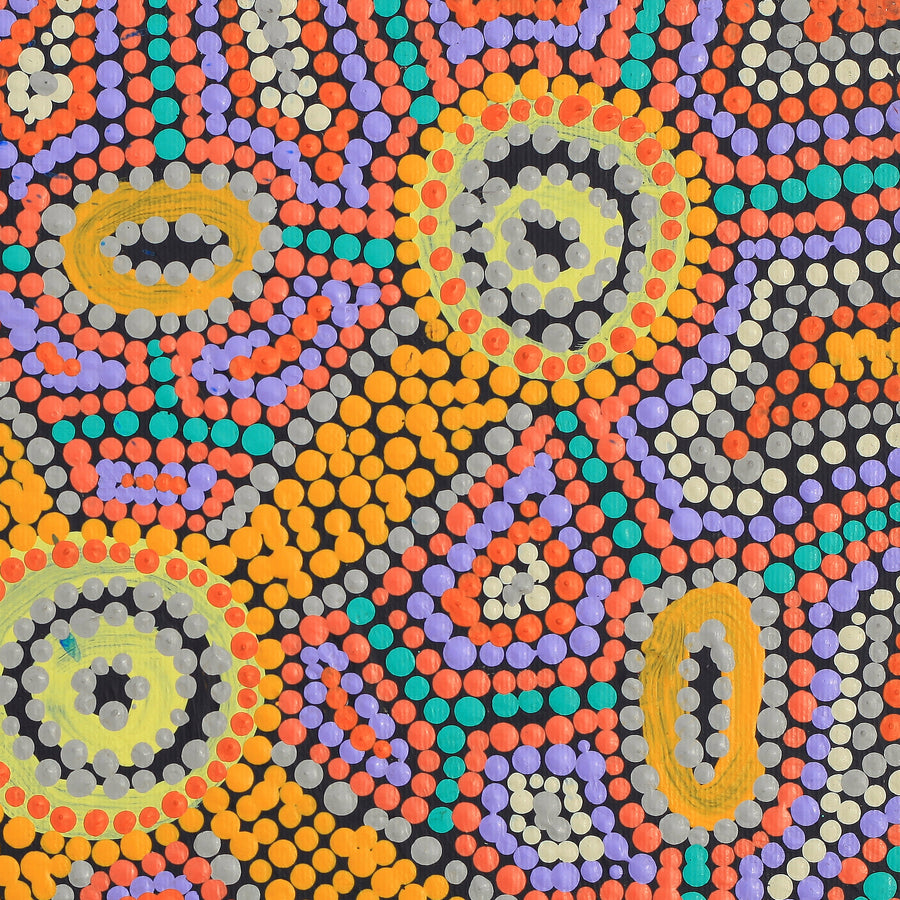 Aboriginal Artwork by Megan Nampijinpa Kantamarra, Marapinti Dreaming, 30x30cm