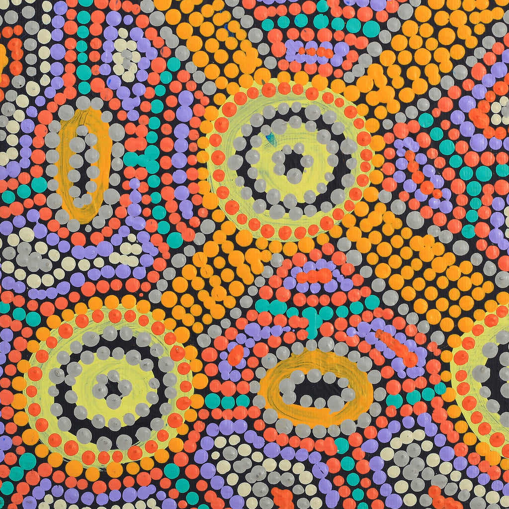 Aboriginal Artwork by Megan Nampijinpa Kantamarra, Marapinti Dreaming, 30x30cm