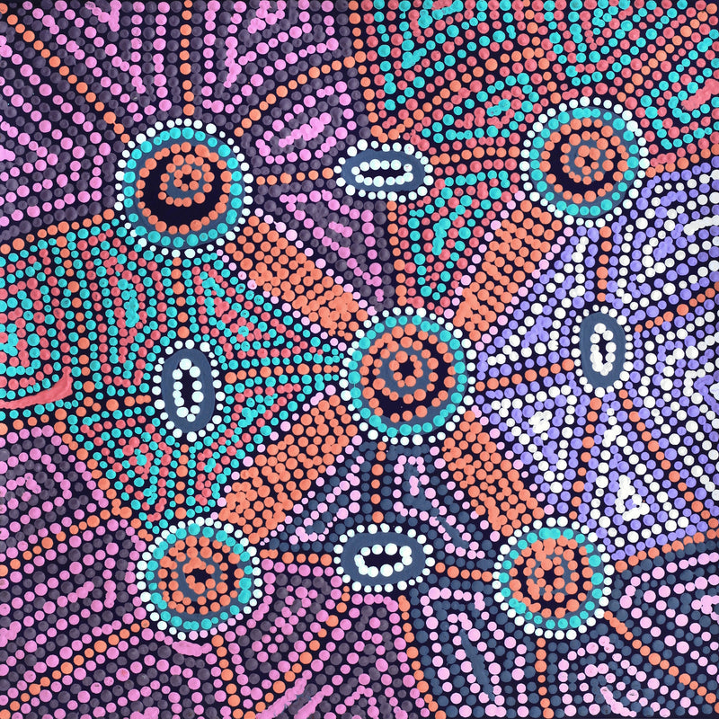 Aboriginal Artwork by Megan Nampijinpa Kantamarra, Marapinti Dreaming, 46x46cm