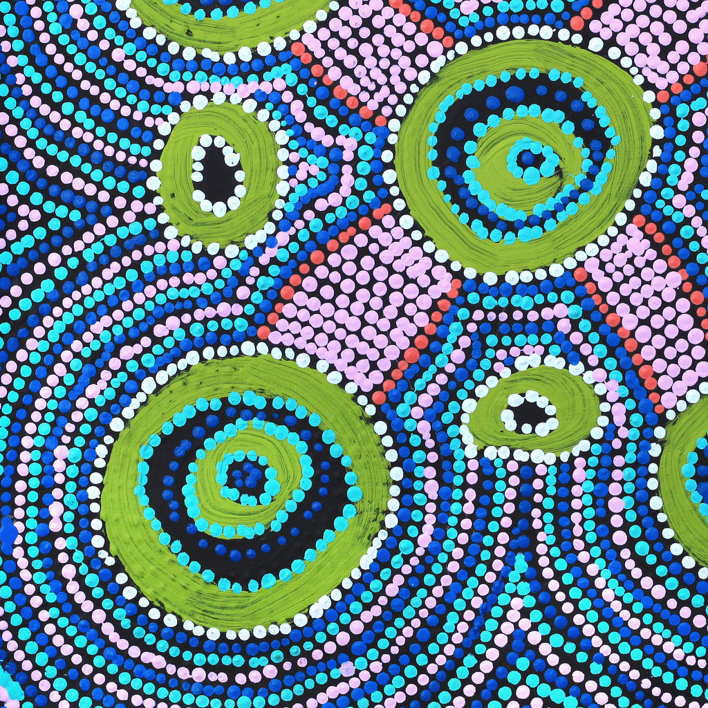 Aboriginal Artwork by Megan Nampijinpa Kantamarra, Marapinti Dreaming, 46x46cm - ART ARK®