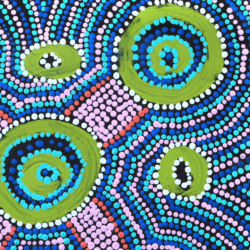 Aboriginal Artwork by Megan Nampijinpa Kantamarra, Marapinti Dreaming, 46x46cm