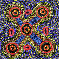 Aboriginal Artwork by Megan Nampijinpa Kantamarra, Marapinti Dreaming, 46x46cm