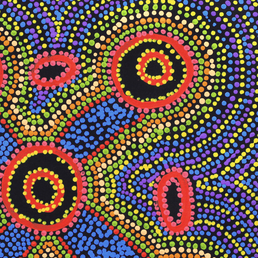 Aboriginal Artwork by Megan Nampijinpa Kantamarra, Marapinti Dreaming, 46x46cm