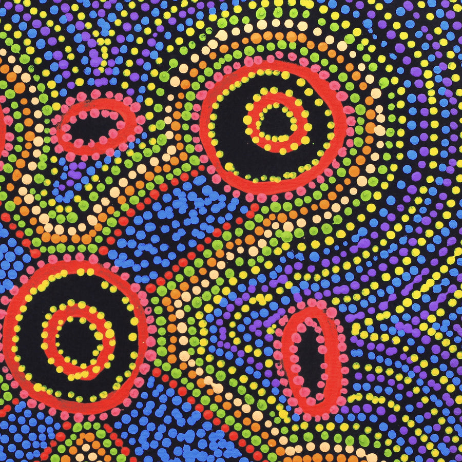 Aboriginal Artwork by Megan Nampijinpa Kantamarra, Marapinti Dreaming, 46x46cm