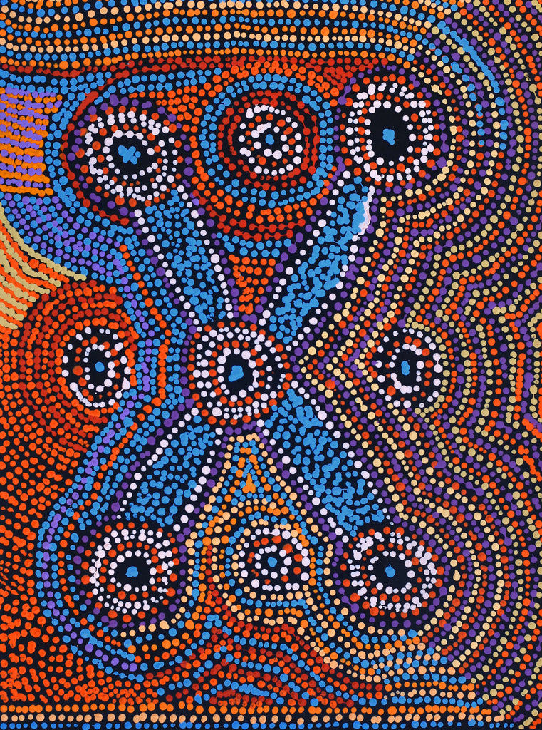 Aboriginal Artwork by Megan Nampijinpa Kantamarra, Marapinti Dreaming, 61x46cm