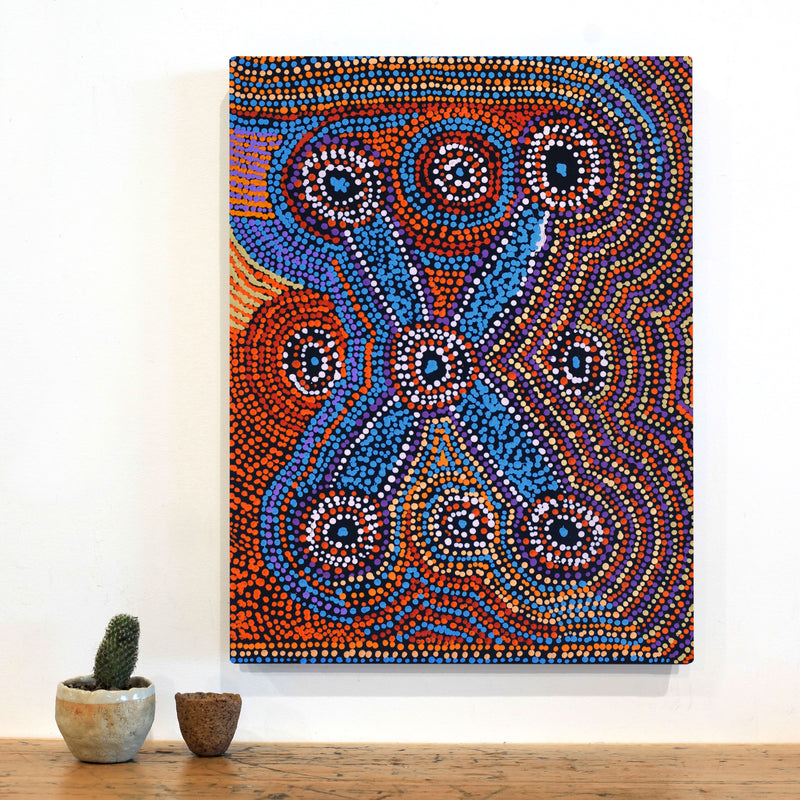 Aboriginal Artwork by Megan Nampijinpa Kantamarra, Marapinti Dreaming, 61x46cm
