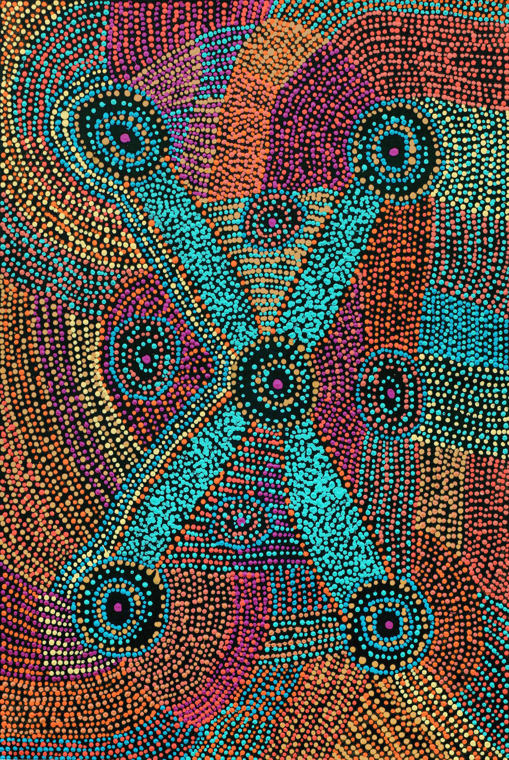 Aboriginal Artwork by Megan Nampijinpa Kantamarra, Marapinti Dreaming, 91x61cm