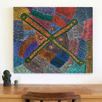 Aboriginal Artwork by Megan Nampijinpa Kantamarra, Marapinti Dreaming, 91x76cm