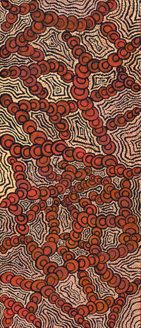 Aboriginal Artwork by Melinda Napurrurla Wilson, Lukarrara Jukurrpa, 107x46cm
