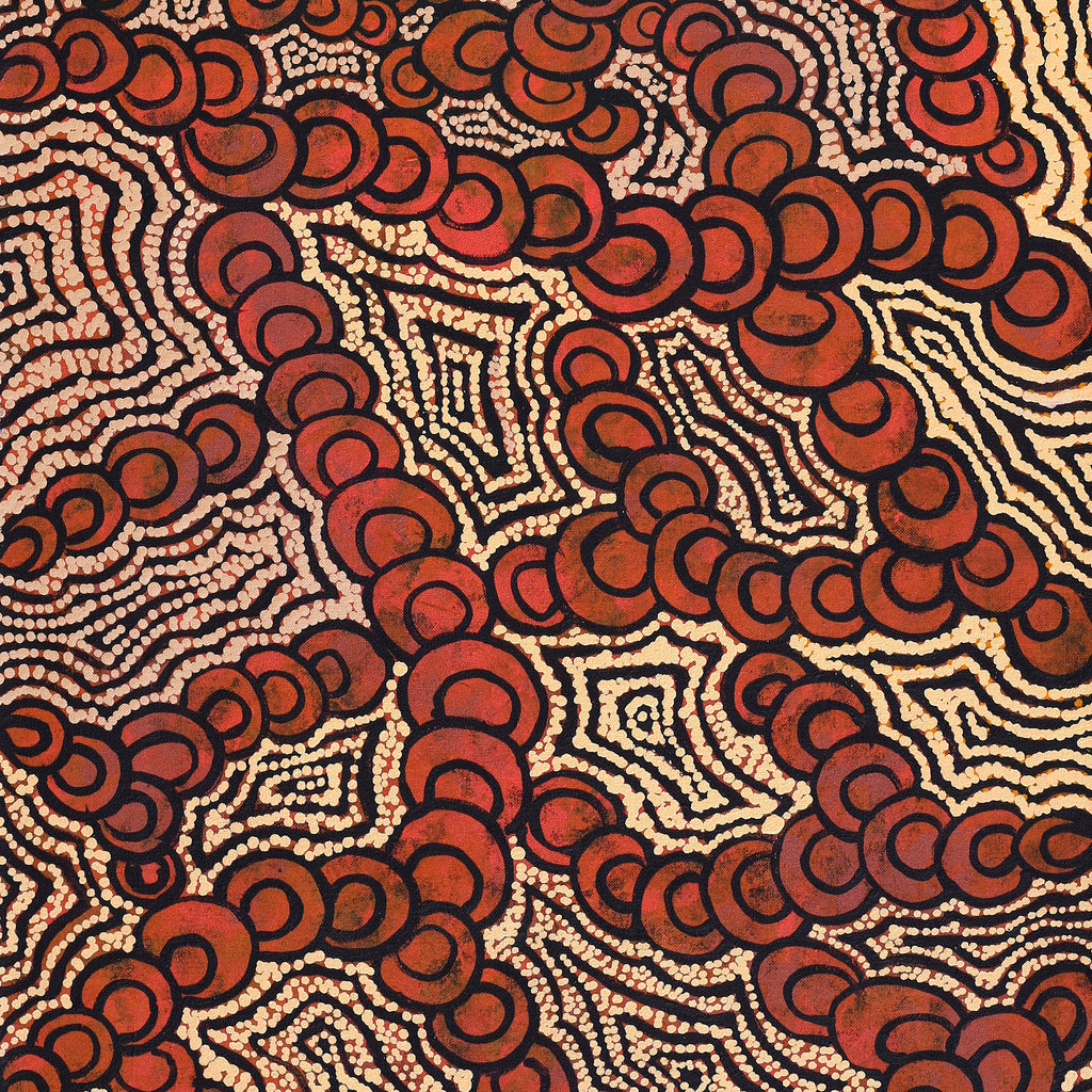 Aboriginal Artwork by Melinda Napurrurla Wilson, Lukarrara Jukurrpa, 107x46cm