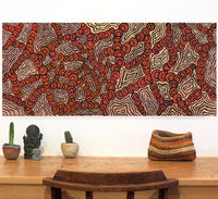 Aboriginal Artwork by Melinda Napurrurla Wilson, Lukarrara Jukurrpa, 107x46cm