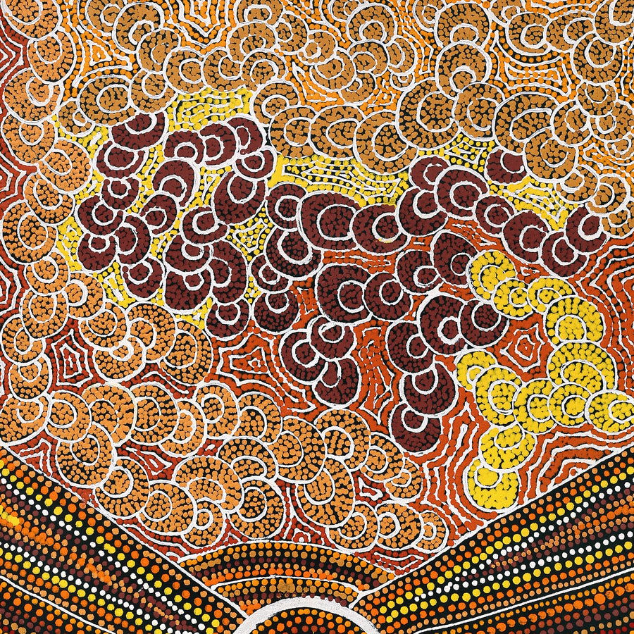 Aboriginal Artwork by Melinda Napurrurla Wilson, Lukarrara Jukurrpa, 107x46cm