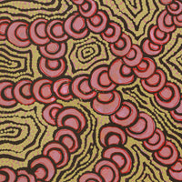 Aboriginal Artwork by Melinda Napurrurla Wilson, Lukarrara Jukurrpa (Desert Fringe-rush Seed Dreaming), 50x40cm