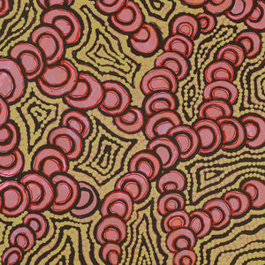 Aboriginal Artwork by Melinda Napurrurla Wilson,  Lukarrara Jukurrpa (Desert Fringe-rush Seed Dreaming), 50x40cm - ART ARK®