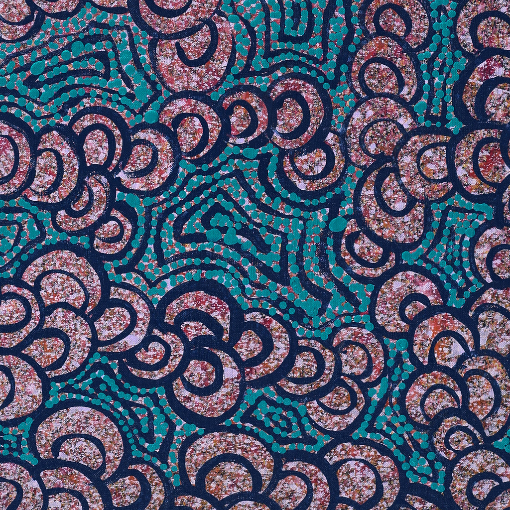 Aboriginal Artwork by Melinda Napurrurla Wilson, Lukarrara Jukurrpa, 76x46cm
