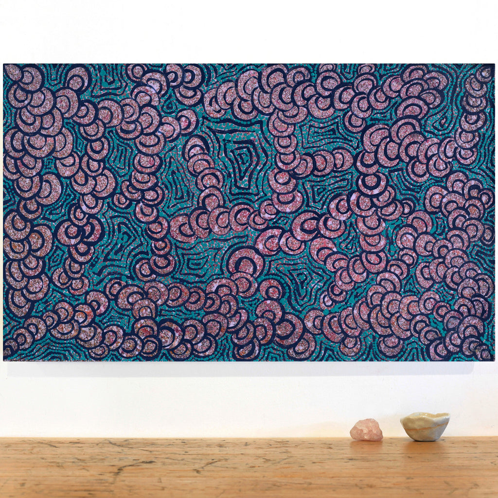 Aboriginal Artwork by Melinda Napurrurla Wilson, Lukarrara Jukurrpa, 76x46cm