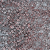 Aboriginal Artwork by Melinda Napurrurla Wilson, Lukarrara Jukurrpa (Desert Fringe-rush Seed Dreaming), 46x46cm
