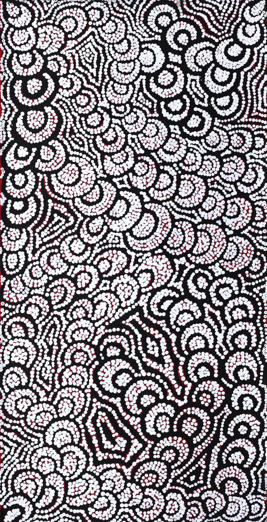 Aboriginal Artwork by Melinda Napurrurla Wilson,  Lukarrara Jukurrpa (Desert Fringe-rush Seed Dreaming), 61x30cm - ART ARK®