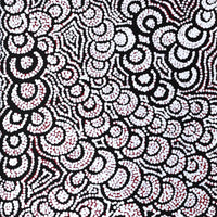 Aboriginal Artwork by Melinda Napurrurla Wilson, Lukarrara Jukurrpa (Desert Fringe-rush Seed Dreaming), 61x30cm