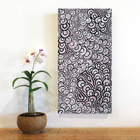 Aboriginal Artwork by Melinda Napurrurla Wilson, Lukarrara Jukurrpa (Desert Fringe-rush Seed Dreaming), 61x30cm