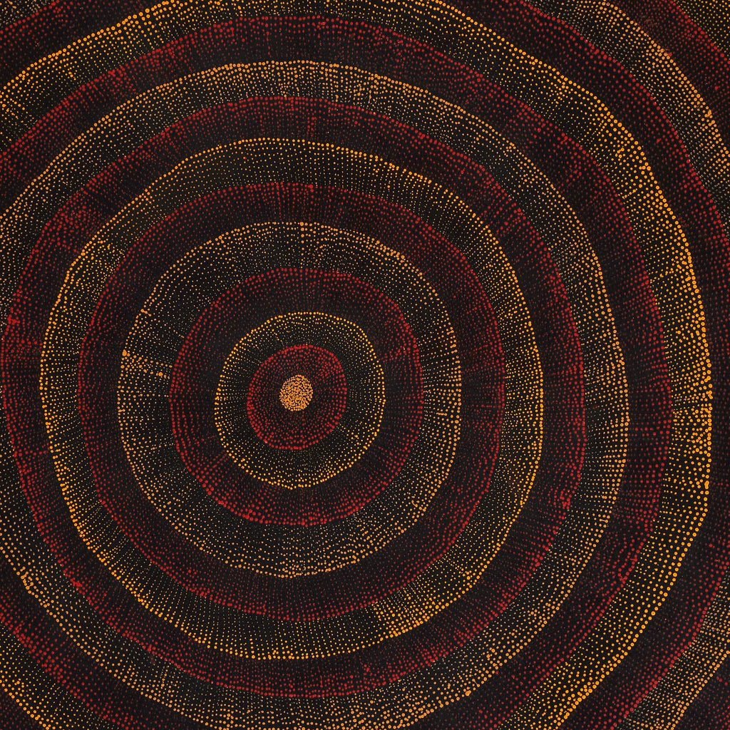 Aboriginal Artwork by Melissa Nampijinpa Karpa, Ngapa Jukurrpa (Water Dreaming) - Puyurru, 122x107cm
