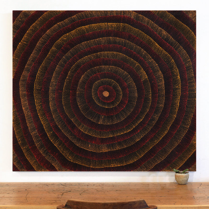 Aboriginal Artwork by Melissa Nampijinpa Karpa, Ngapa Jukurrpa (Water Dreaming) - Puyurru, 122x107cm