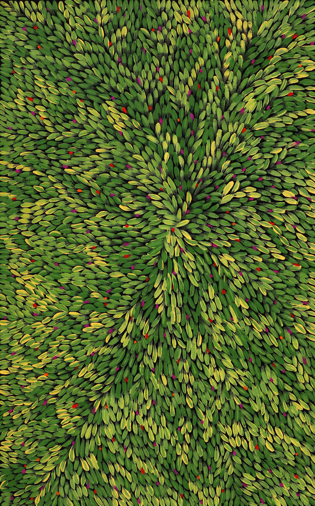 Aboriginal Artwork by Melissa Nampijinpa Karpa, Ngapa Jukurrpa (Water Dreaming) - Puyurru, 122x76cm