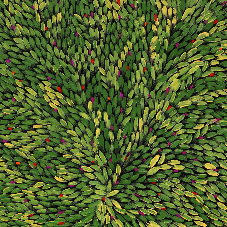 Aboriginal Artwork by Melissa Nampijinpa Karpa, Ngapa Jukurrpa (Water Dreaming) - Puyurru, 122x76cm