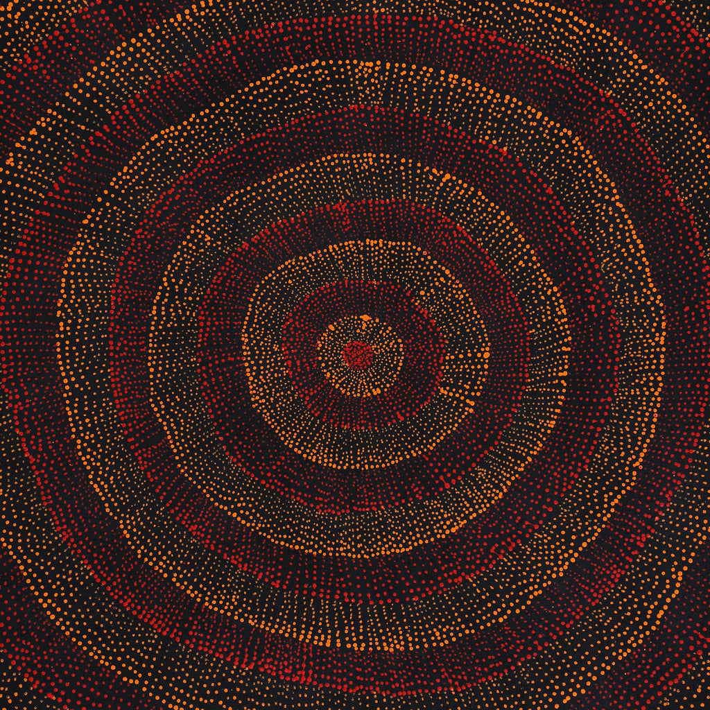 Aboriginal Artwork by Melissa Nampijinpa Karpa, Ngapa Jukurrpa (Water Dreaming) - Puyurru, 122x76cm